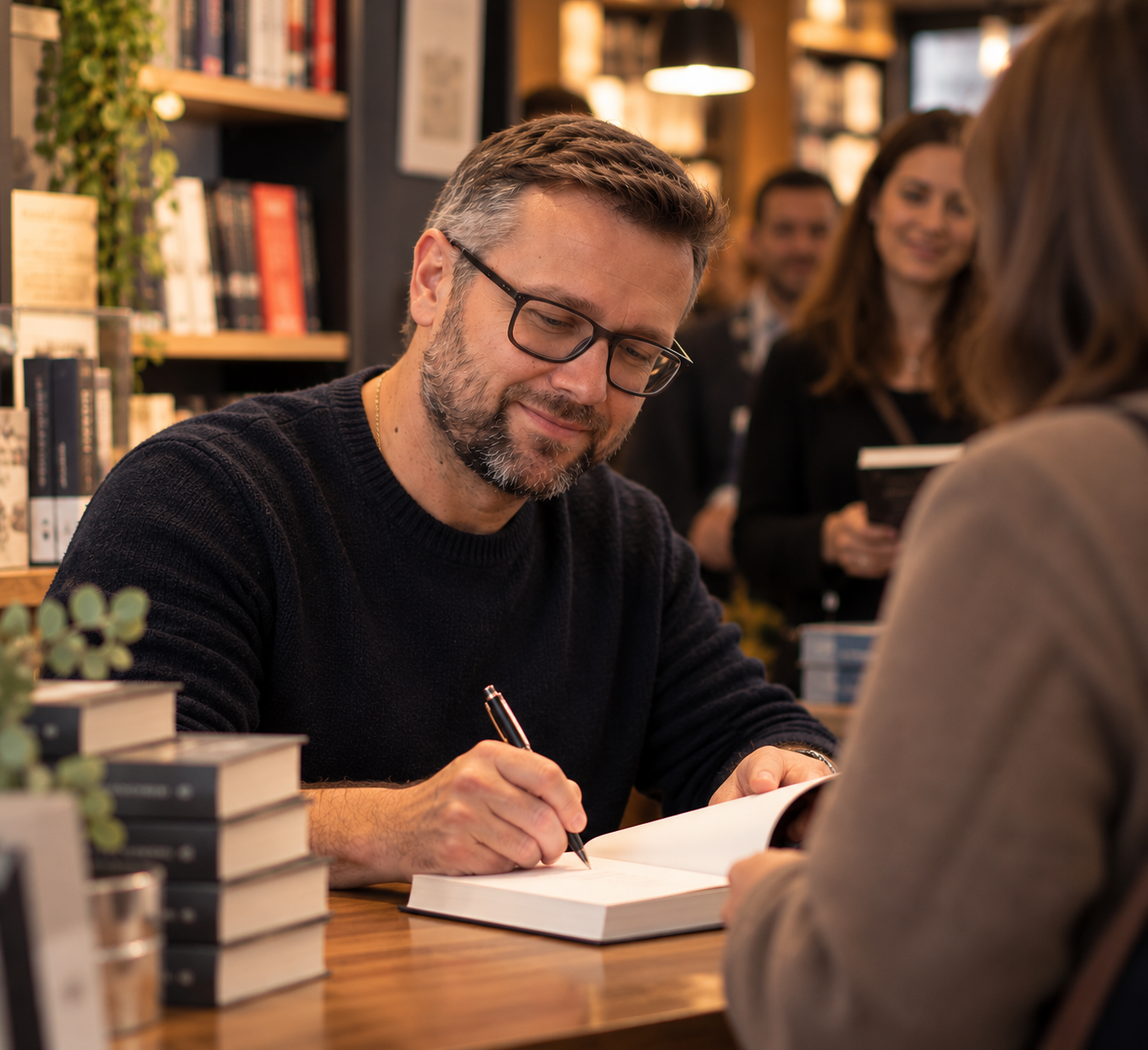 firma de libros en la librería авази